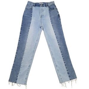 Pacsun Jeans Women’s Size 27 Blue Colorblock High-Rise Straight Leg Denim Jeans